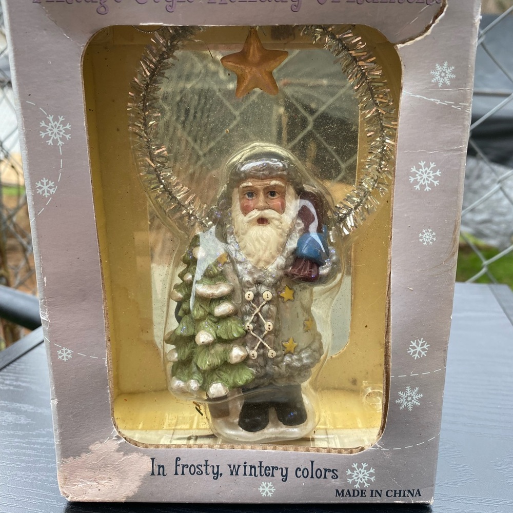 Holiday Santa Figurine with Tree